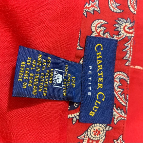 Charter Club skirt red boho print - Picture 5 of 7